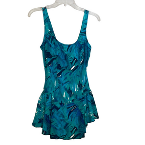 Blue Size 16 Women's Blue Patterned One Piece Swimsuit